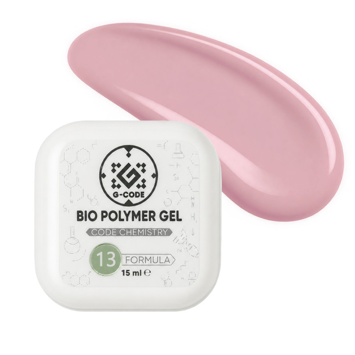 Bio Polymer Gel G-Code— біо-полімерний гель для укріплення та нарощування нігтів (професійний) #13